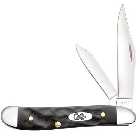 CASE CUTLERY Knife, Rough Black Synthetic Peanut 18225